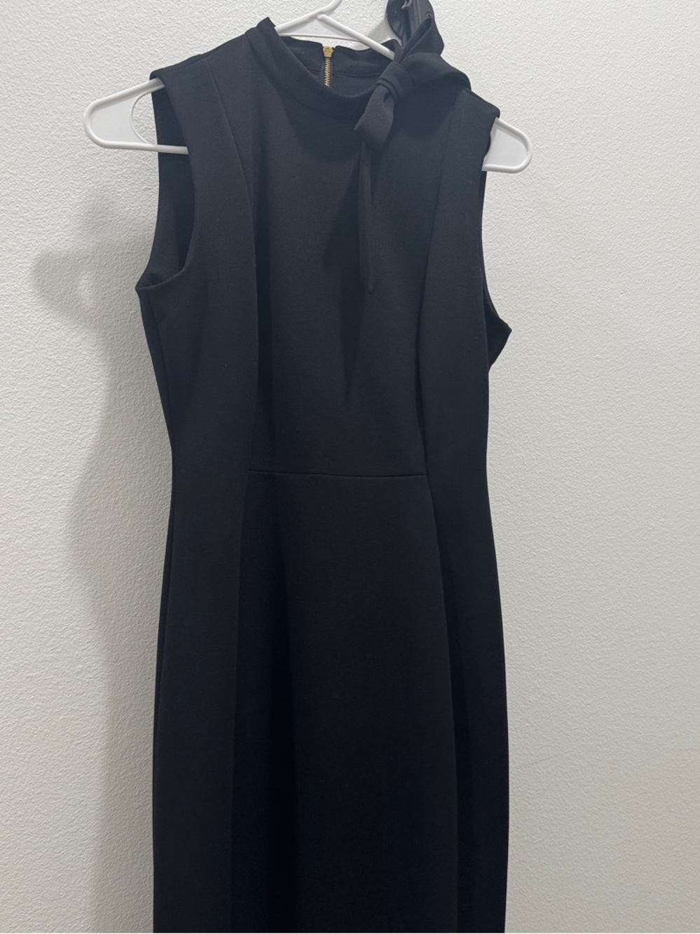 Calvin Klein Sleeveless Black Tie-Neck Dress